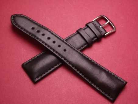Leder-Armband 22mm im Verlauf auf 18mm,  Farbe: Schwarz (lang) 
