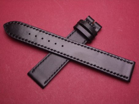 Leder-Armband Nomos Glashütte 18mm im Verlauf auf 16mm,  Farbe: schwarz 