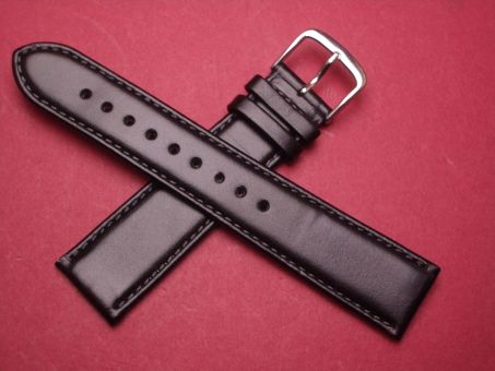 Leder-Armband Graf 20mm im Verlauf auf 18mm,  Farbe: Schwarz 