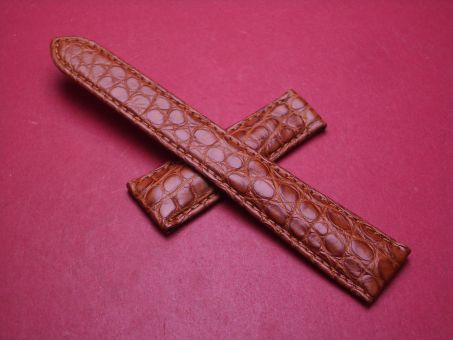 Lederarmband, Kalb mit Krokoprägung, Breite: 20mm-17mm, Länge: 125mm & 61mm, Farbe: braun 