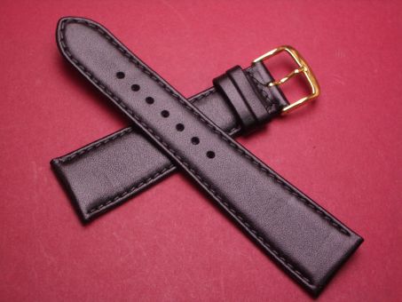 Leder-Armband Graf 22mm im Verlauf auf 18mm,  Farbe: Schwarz 