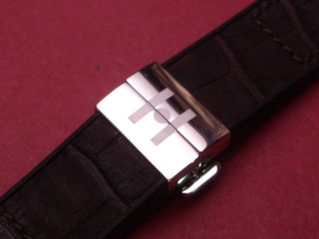 Hirsch Uhren-Armband Leder/ Kautschuk 20mm im Verlauf 18mm der Faltschließe, Farbe: Braun 