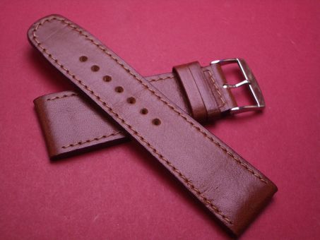 Leder-Armband 26mm im Verlauf auf 22mm  Farbe: Braun 