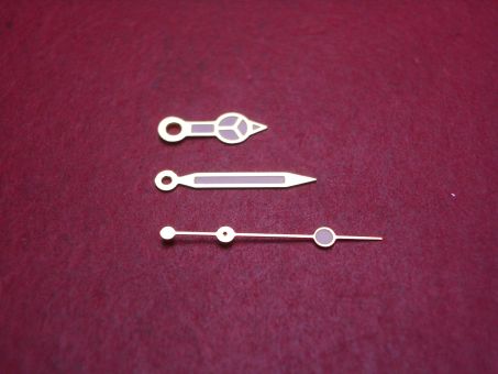 Zeigerspiel passend für Uhren der Marke Rolex, Kaliber 2030 & 2035, gelb mit Leuchtmasse 