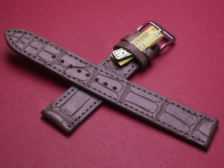 Louisiana Krokodil-Leder-Armband, 17mm im Verlauf auf 16mm Farbe: braun 