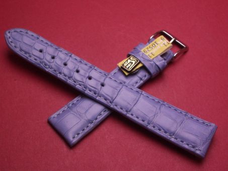 Louisiana Krokodil-Leder-Armband, 19mm im Verlauf auf 16mm, Farbe: hell Blau 
