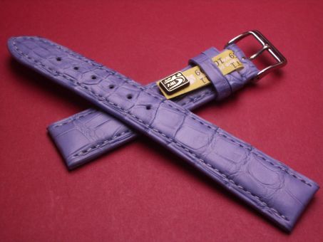 Louisiana Krokodil-Leder-Armband , 18mm im Verlauf auf 16mm Farbe: hell blau 