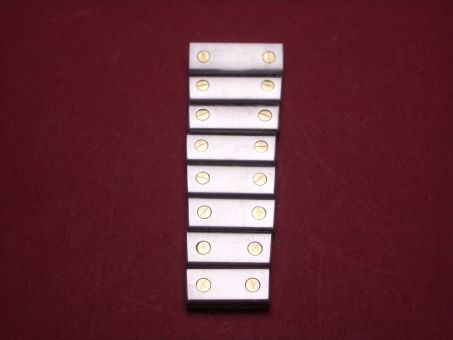 Cartier Bandteil, 8 Glieder, Stahl, gewölbt, mit zwei Goldschrauben 