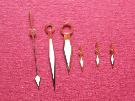 Komplettes Zeigerspiel für Kaliber: Valjoux 7750 Farbe gelb mit Leuchtmittel 