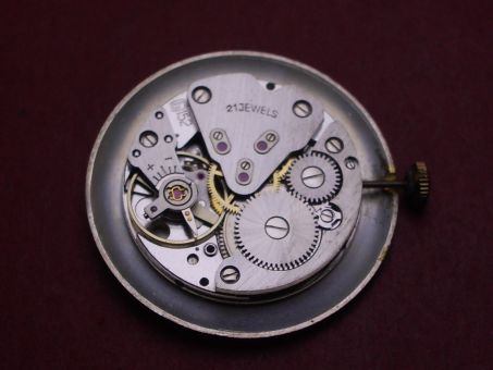 Uhrwerk Eldino mit Zifferblatt, Zeigern & Krone, Automatik, gebraucht 