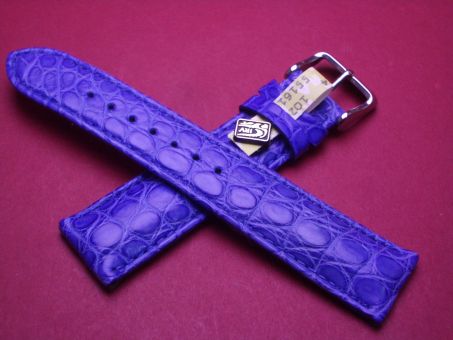 Louisiana Krokodil-Armband, 20mm im Verlauf auf 18mm, Farbe: hell blau weiße Schließe