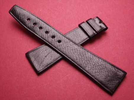 Baume & Mercier Leder-Armband, Kalbsleder, 22mm im Verlauf auf 16mm, Farbe: schwarz 