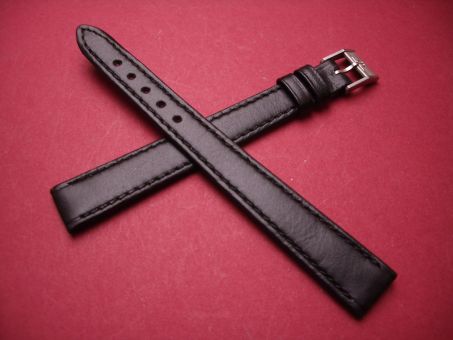 Baume & Mercier Leder-Armband, Kalbsleder, 13mm im Verlauf auf 10mm, Farbe: schwarz 