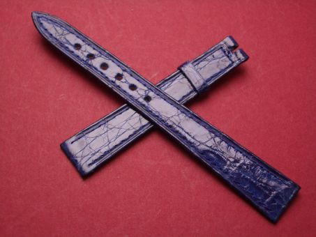 Baume & Mercier Leder-Armband, Kalbsleder, 13mm im Verlauf auf 10mm, Farbe: blau 
