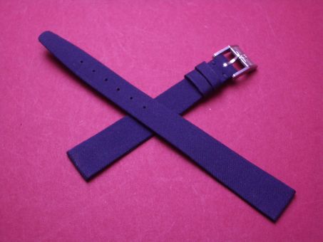 Baume & Mercier Leder-Armband, Kalbslleder mit Textilüberzug, 13mm im Verlauf auf 10mm, Farbe: dunkelblau 