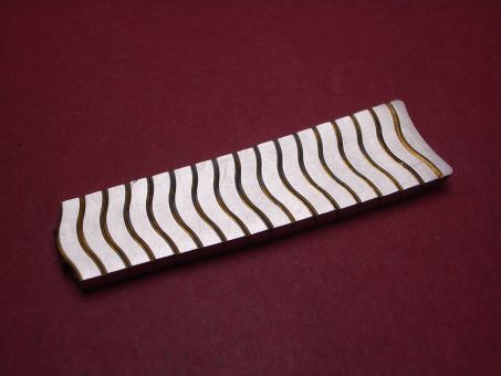 Ebel Bandteil, Stahl/Gold, Breite: 15mm-13mm, Länge: 5,2cm, gebraucht 