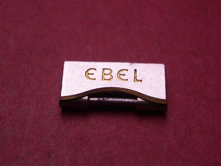 Ebel Armbandglied für Schließe, Stahl/Gold, 13,2mm, gebraucht 