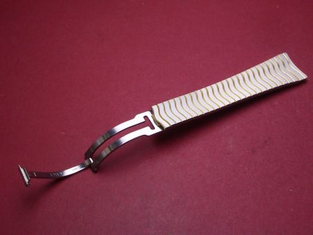 Ebel Bandhälfte mit Faltschließe, Stahl/Gold, Breite: 19,9mm-15mm, Länge: ca. 8,8cm (ohne Schließe), neu 