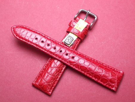 Louisiana Krokodil-Leder-Armband 20mm im Verlauf auf 16mm Farbe: Rot 