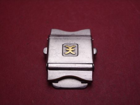 Ebel Schließe, Stahl/Gold, für 15mm Ansschlussglied, gebraucht 