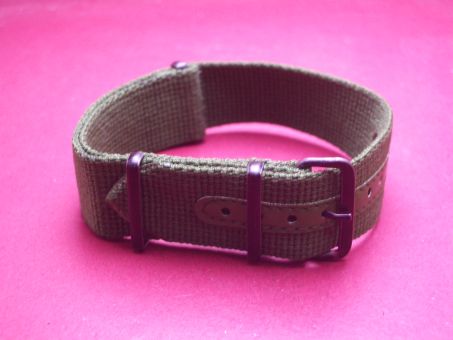 Nato-Armband, Nylonband, Durchzugsband 20mm, Farbe: khaki-grün 