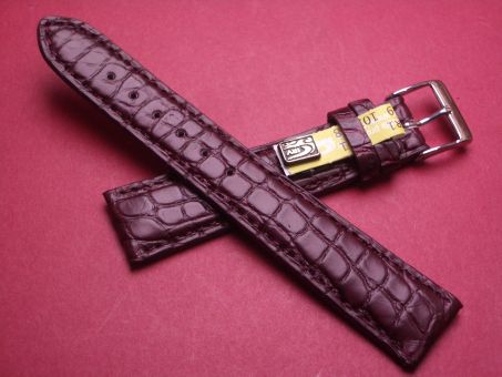 Louisiana Krokodil-Leder-Armband, 19mm im Verlauf auf 16mm, Farbe: rotbraun matt 