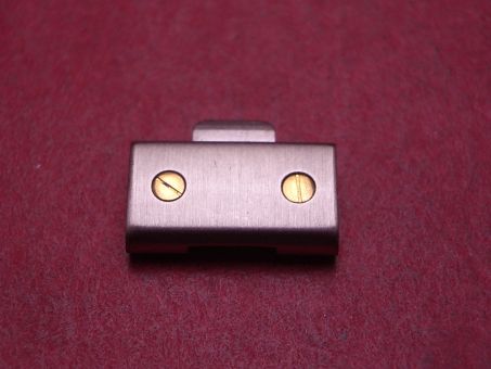 Cartier Armbandglied, Stahl/Gold, 12,1mm, gewölbt, von links verschraubt 