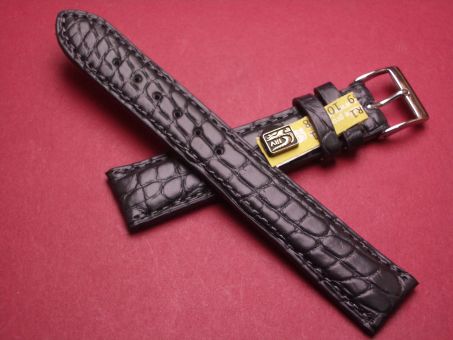 Louisiana Krokodil-Leder-Armband, 18mm im Verlauf auf 16mm, Farbe: anthrazit matt 