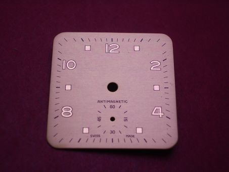 Arogno Zifferblatt, 24,5mm x 24,5mm, goldfarben, für Kal. 153, Ref. 2570, NOS (New Old Stock) 