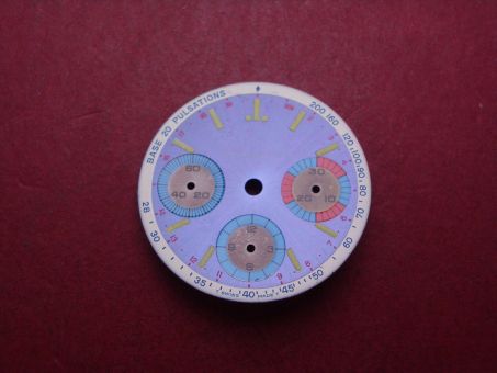 Chronographen-Zifferblatt Valjoux Kaliber: 72 Durchmesser: 29,0mm Farbe: lila/blau/rot/weiß 