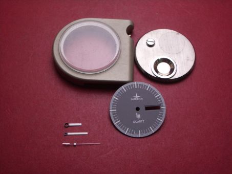 Dugena Lip Bausatz bestehend aus Gehäuse mit Glas und Deckel, Zifferblatt und Zeigersatz 