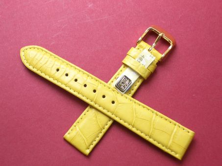 Louisiana Krokodil-Leder-Armband, 18mm im Verlauf auf 16mm Farbe: Gelb 