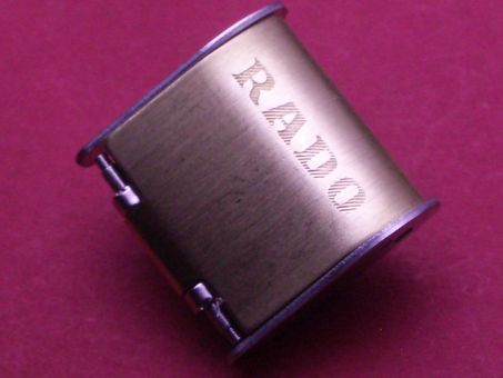 Rado Faltschließe 03380 stahl/gold  15mm 