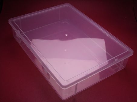 Aufbewahrungs-, /Transport- / oder Sortierbox aus Kunststoff, 23cm x 16,5cm x 5cm, auch zur Ablage von DIN A4 Dokumenten 