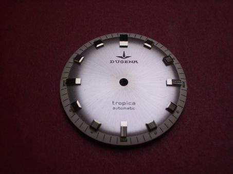 Dugena Tropica Zifferblatt, für Kal. 1007 (auch ETA 2451), Ø 30,6mm, creme/silberfarben, ohne Datum 