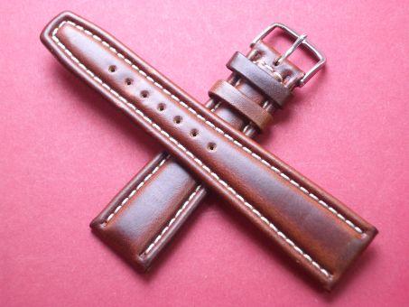 Leder-Armband Graf 22mm im Verlauf auf 18mm Farbe: Braun helle Naht 