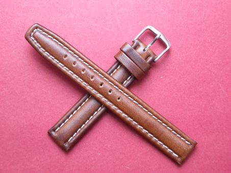 Leder-Armband Graf 16mm  Farbe: Braun helle Naht 