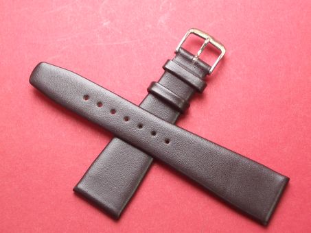 Leder-Armband Graf 22mm im Verlauf auf 16mm, Seidenkalb, Farbe: dunkel Braun 
