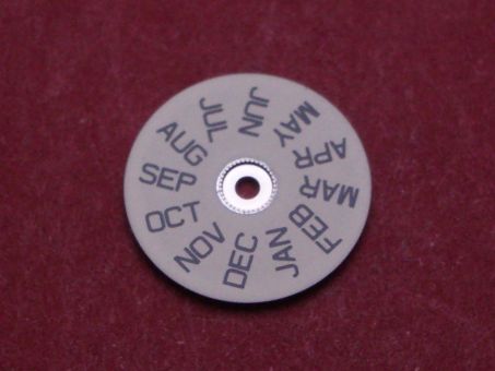 ETA Monatsscheibe, für Kal. 255.481, Quarzwerk, englisch, schwarze Schrift auf weißem Untergrund 