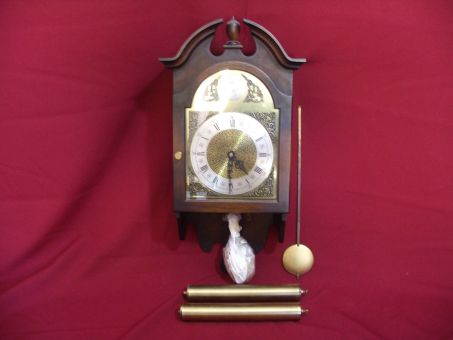 Wanduhr mit Pendel und Gewichten, 55cm x 23cm x 14cm, gebraucht 