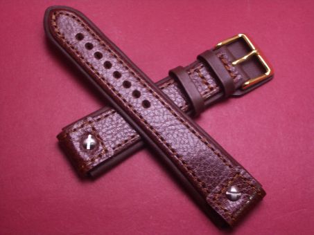 Leder-Armband, 20mm im Verlauf auf 20mm, Farbe: rot-braun 