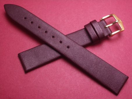 Hirsch Uhren-Armband, Kalbseder, 16mm im Verlauf auf 14mm, Farbe: dunkelbraun 