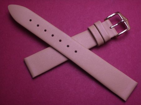 Hirsch Uhren-Armband, Kalbseder, 16mm im Verlauf auf 14mm, Farbe: beige 