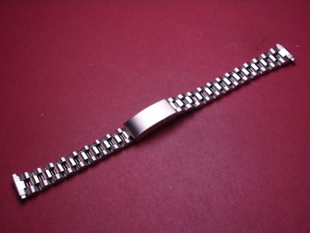 Metall-Armband, Stahl, Breite: 14mm-11mm (Gehäuseanstoß verstellbar)-10mm, Länge: 16cm, mit Faltschließe 