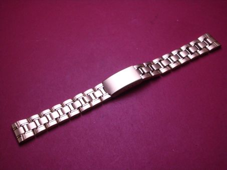 Metall-Armband, Stahl gelb, Breite: 16mm-14mm, Länge: 16cm, mit Faltschließe 