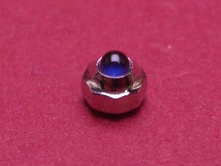 Cartier Krone achteckig Stahl poliert mit eingefasstem Spinell mit innen liegender Dichtung  00380555 Ø 3,70mm Höhe: 3,63mm 