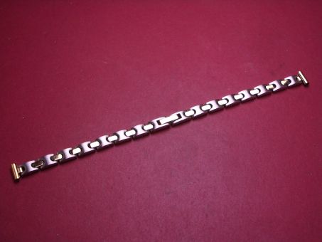 Metall-Armband, Stahl bicolor, Breite: 9mm-6mm, Länge: 17cm 