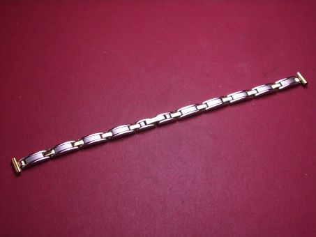 Metall-Armband, Stahl bicolor, Breite: 9mm-6mm, Länge: 16,8cm 
