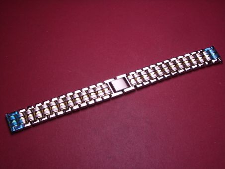 Metall-Armband, Stahl bicolor, Breite: 18mm, Länge: 18,7m 