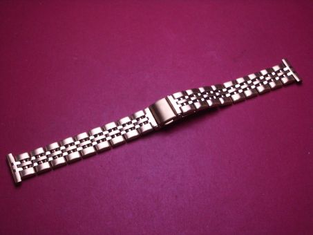 Metall-Armband, Stahl gelb, Breite: 18mm-14mm, Länge: 17cm, mit Faltschließe 